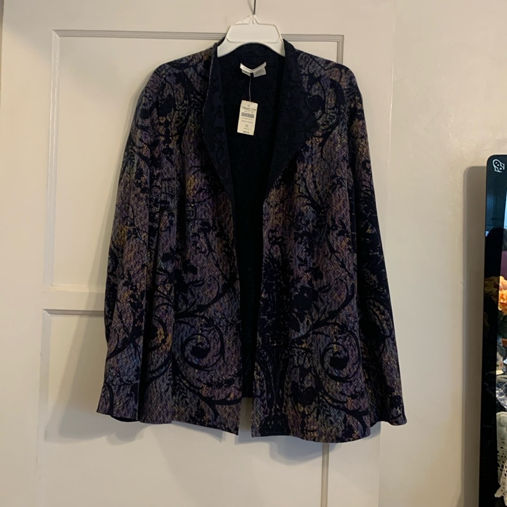Coldwater creek black multicolor NWT 3X jacket